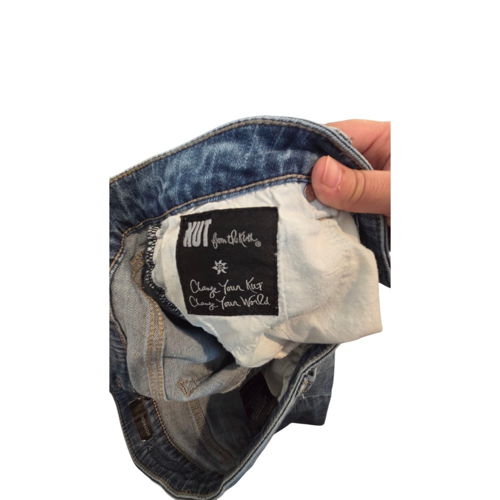 KUT from the Kloth Women's Boyfriend Jeans‎ Blue Distressed Mid-Rise Size 8 - Picture 2 of 10